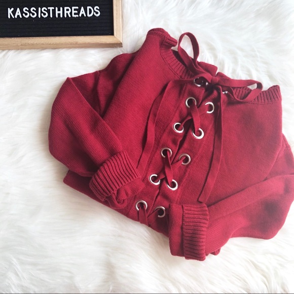 Express Sweaters - Express red sweater tie back size S